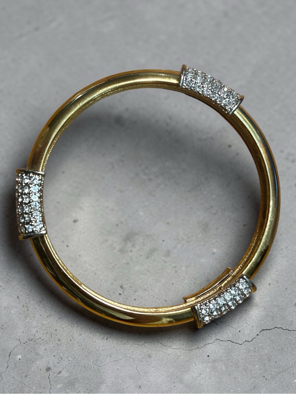 Gold and Crystal Pavé Bangle Bracelet